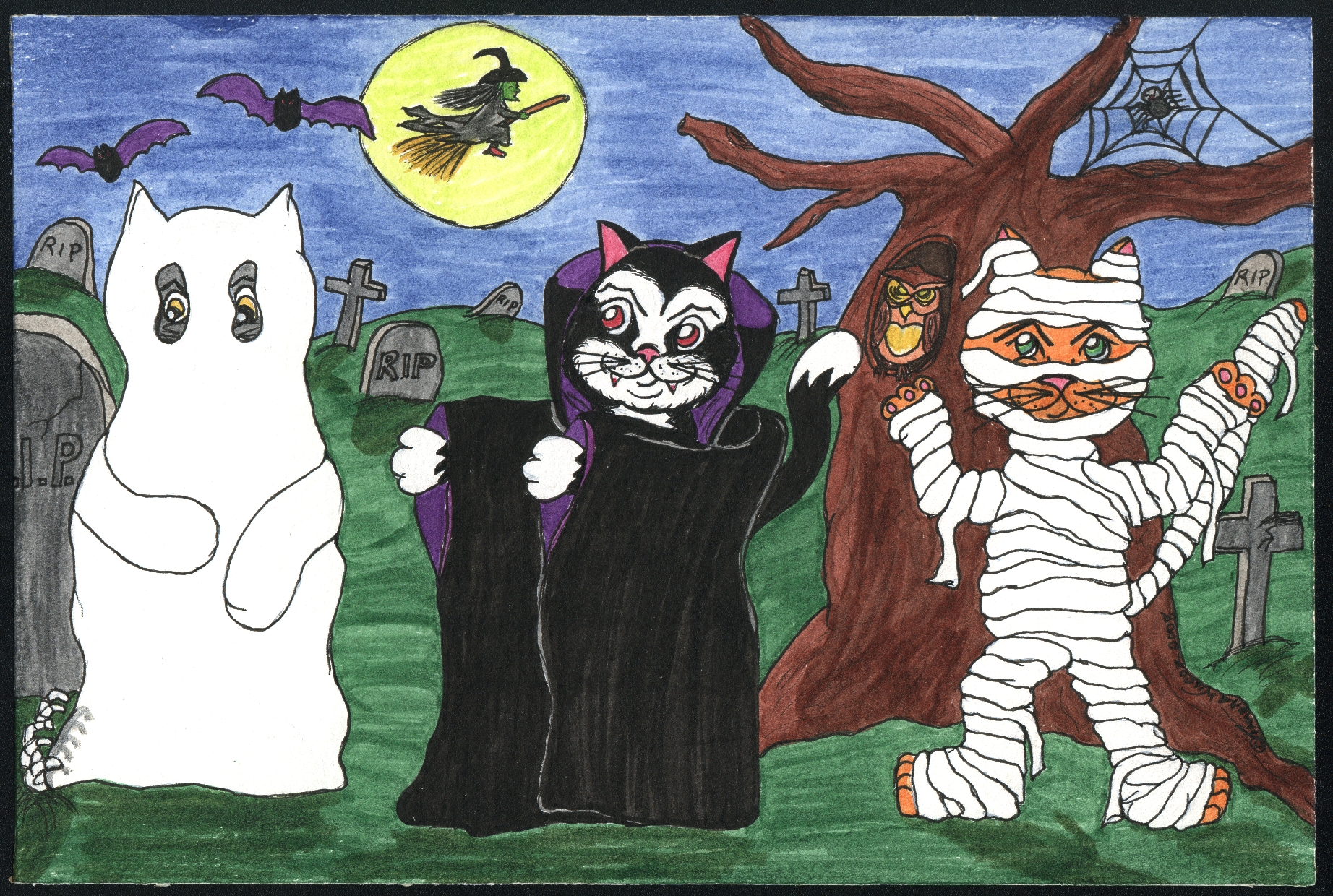 Halloween Cat Trio