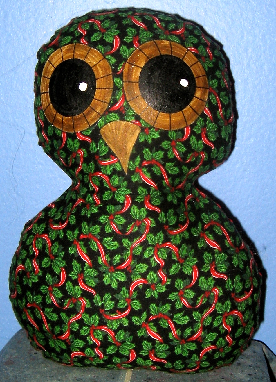 Owl Christmas Pillow - Holly