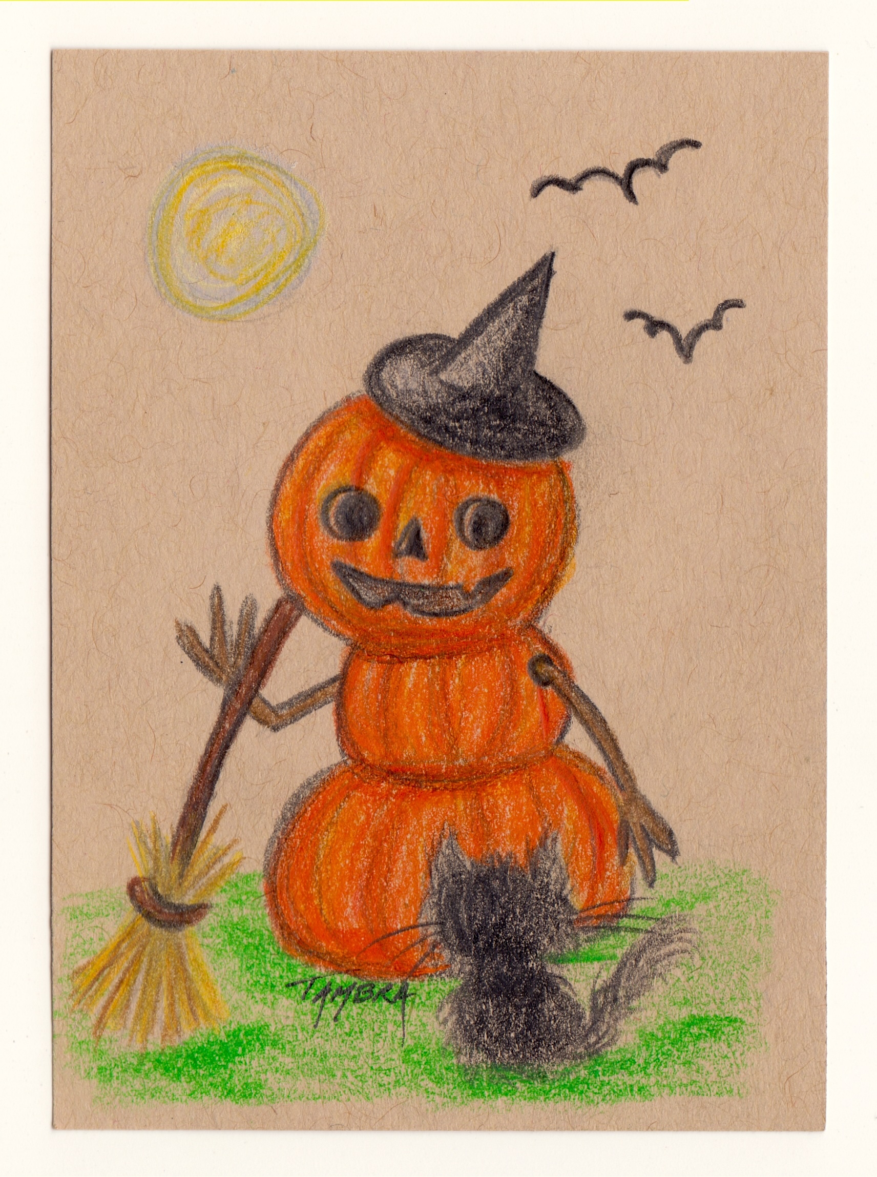 Black Cat & Pumpkin Witch