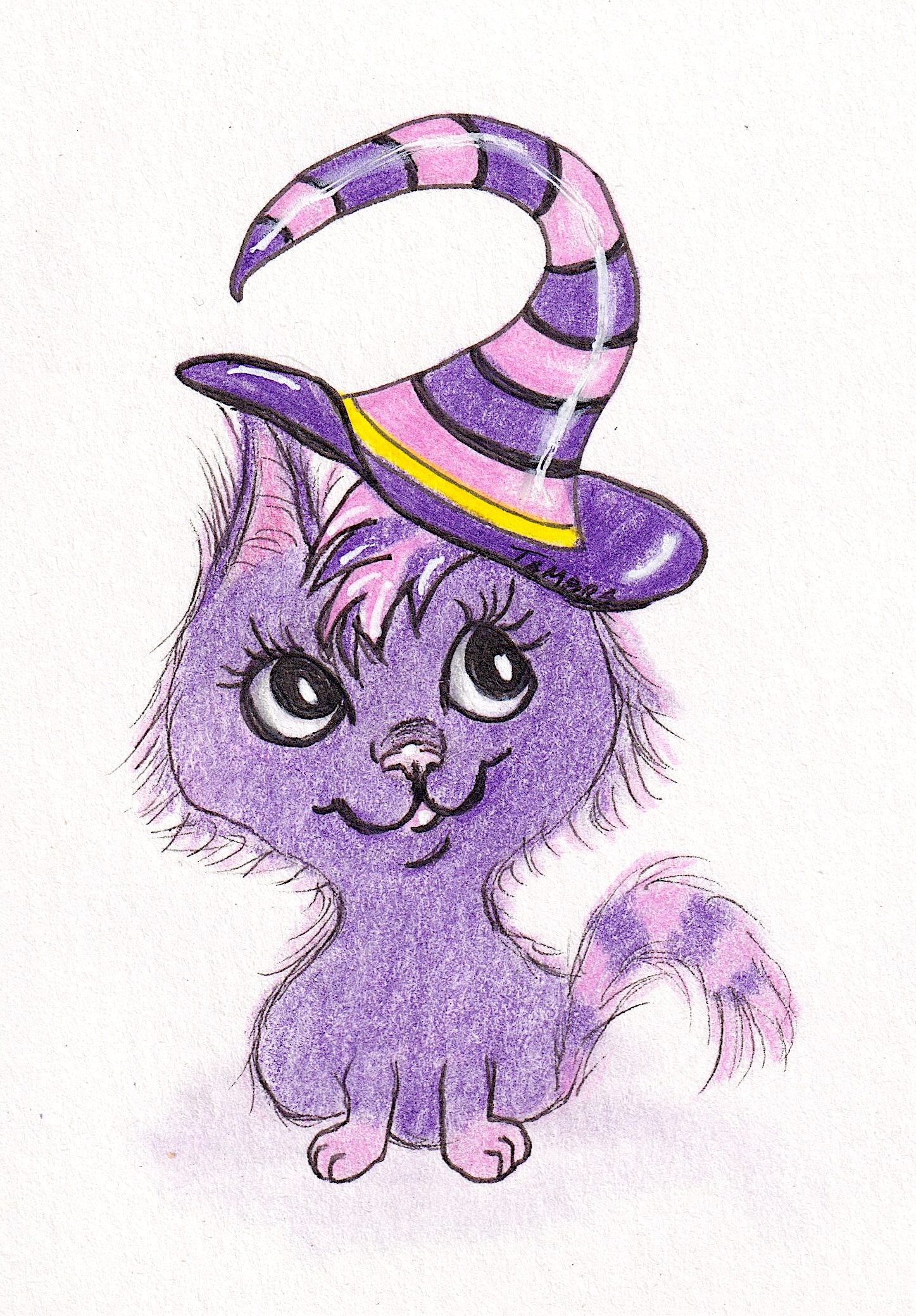 Purple Stripe Witch Cat