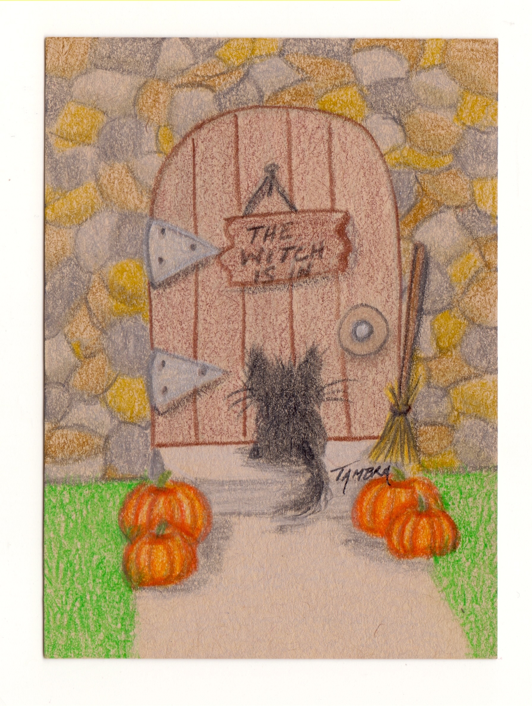 Black Cat at Witch Door